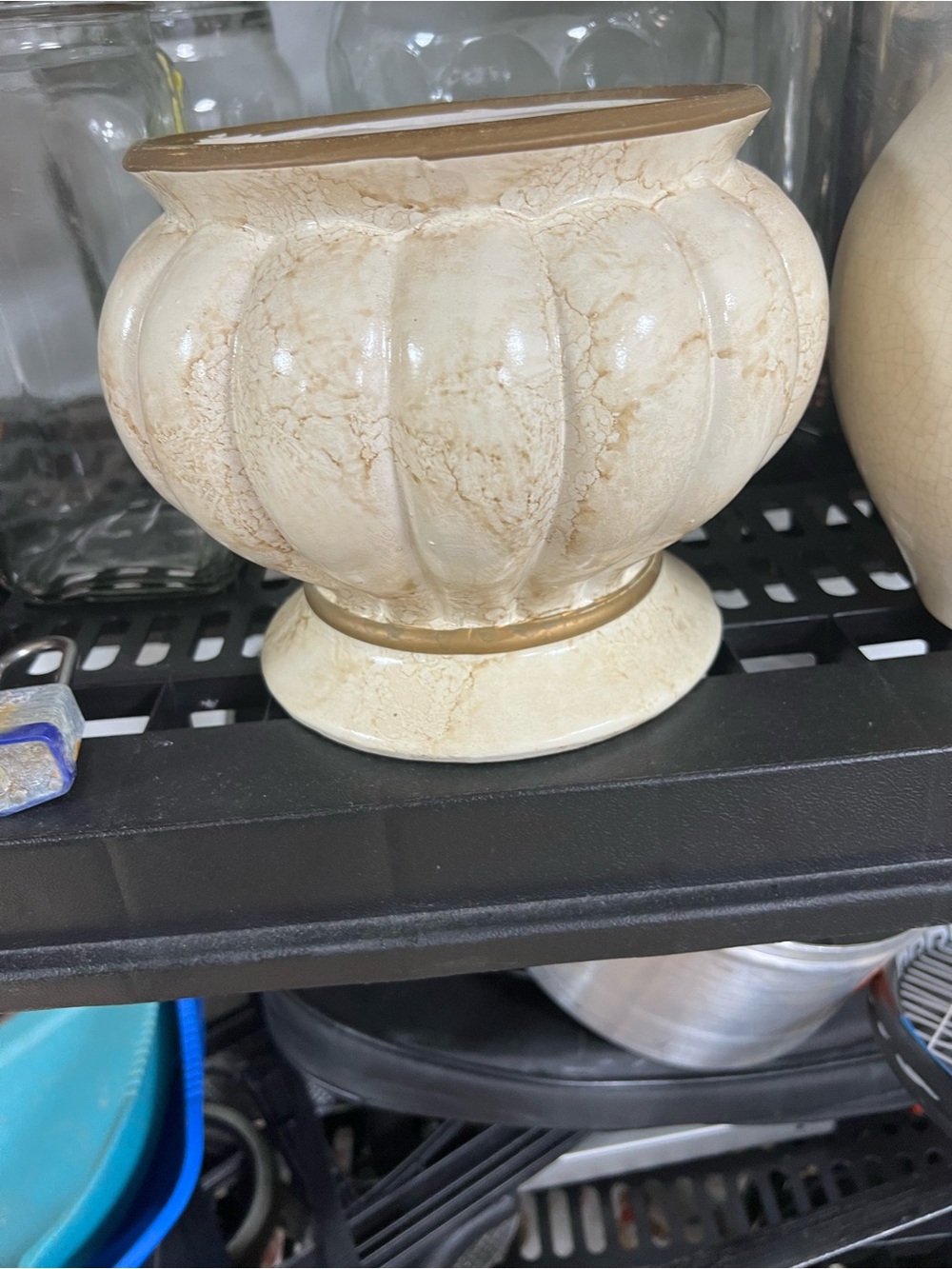 Cream Decorative Pumpkin Planter - Home Accents